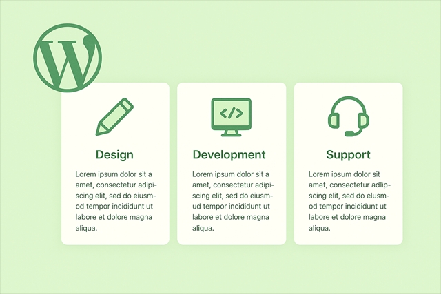 横並びのサービスカード（3列）のレスポンシブ完全版